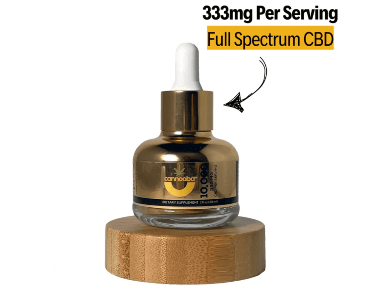 333mg CBD Oil Tincture Per Serving (Highest Potency), 1 fl oz | Black Gold Full Spectrum Hemp CBD