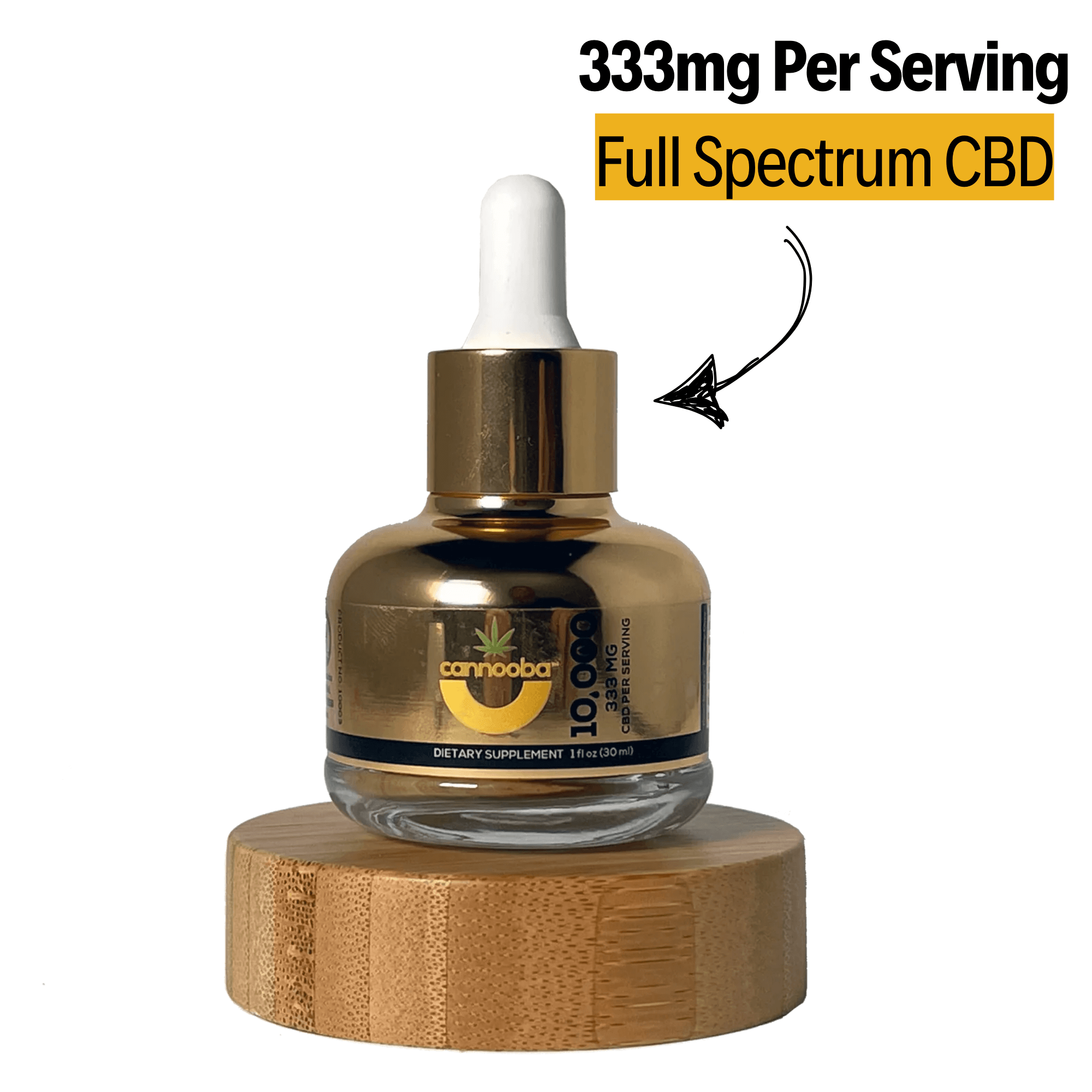 Black Gold 10000mg CBD Tincture, 333mg CBD/serving, 1 fl oz (Full Spectrum Hemp CBD)